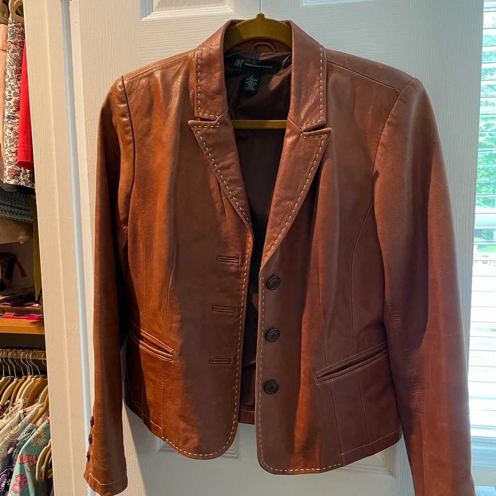 INC  leather jacket